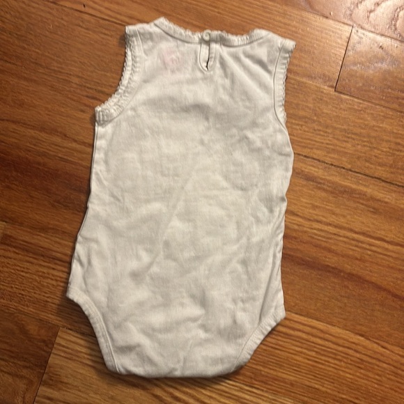 White Baby Onesie with Purple Flower Accent - Picture 6 of 7